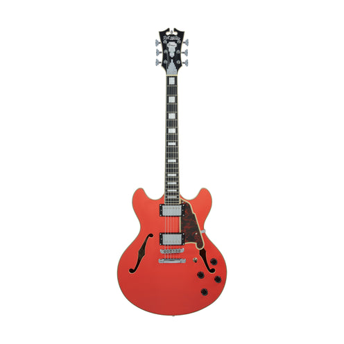 D'Angelico Premier DC Semi-Hollow Electric Guitar w/Stopbar Tailpiece, Fiesta Red