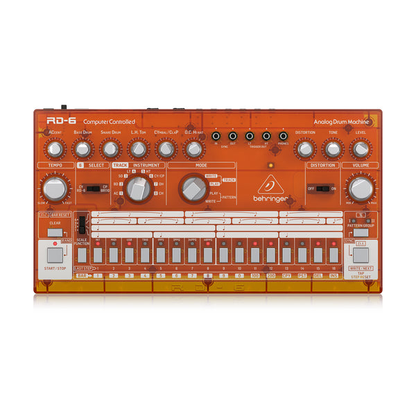 Behringer RD-6-TG Analog Drum Machine, Orange Translucent Behringer RD-6-TG Analog Drum Machine, Orange Translucent
