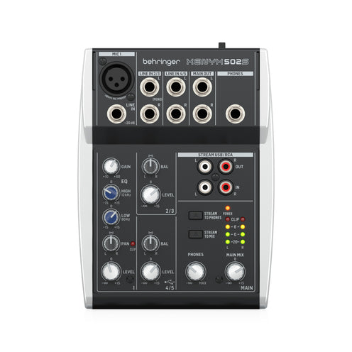 Behringer XENYX 502S Premium Analog 5-Input Mixer with USB Streaming Interface