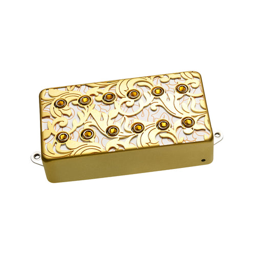 DiMarzio DP289FSGW UtoPIA F-Spaced Bridge Guitar Pickup, Satin Gold/White