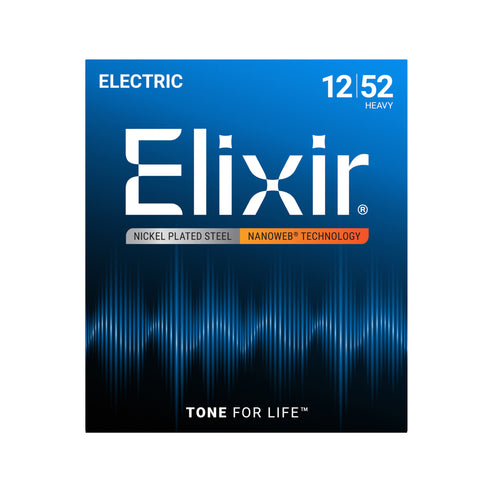 Elixir 12152 Nanoweb Heavy Electric Guitar Strings 12-52