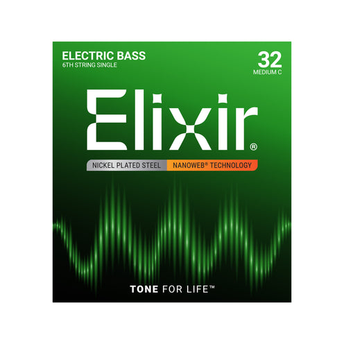 Elixir 15332 Nanoweb .032 Long Scale, Single Bass String