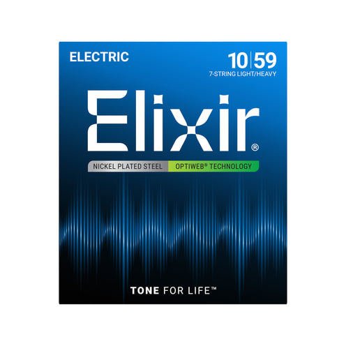 Elixir 19074 Optiweb Light-Heavy 7-String Electric Guitar Strings, 10-59