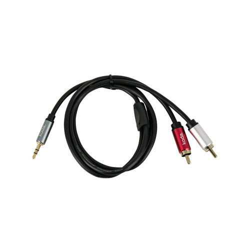 koda essential Stereo Breakout Cable, 3.5mm TRS to Dual RCA, 3ft