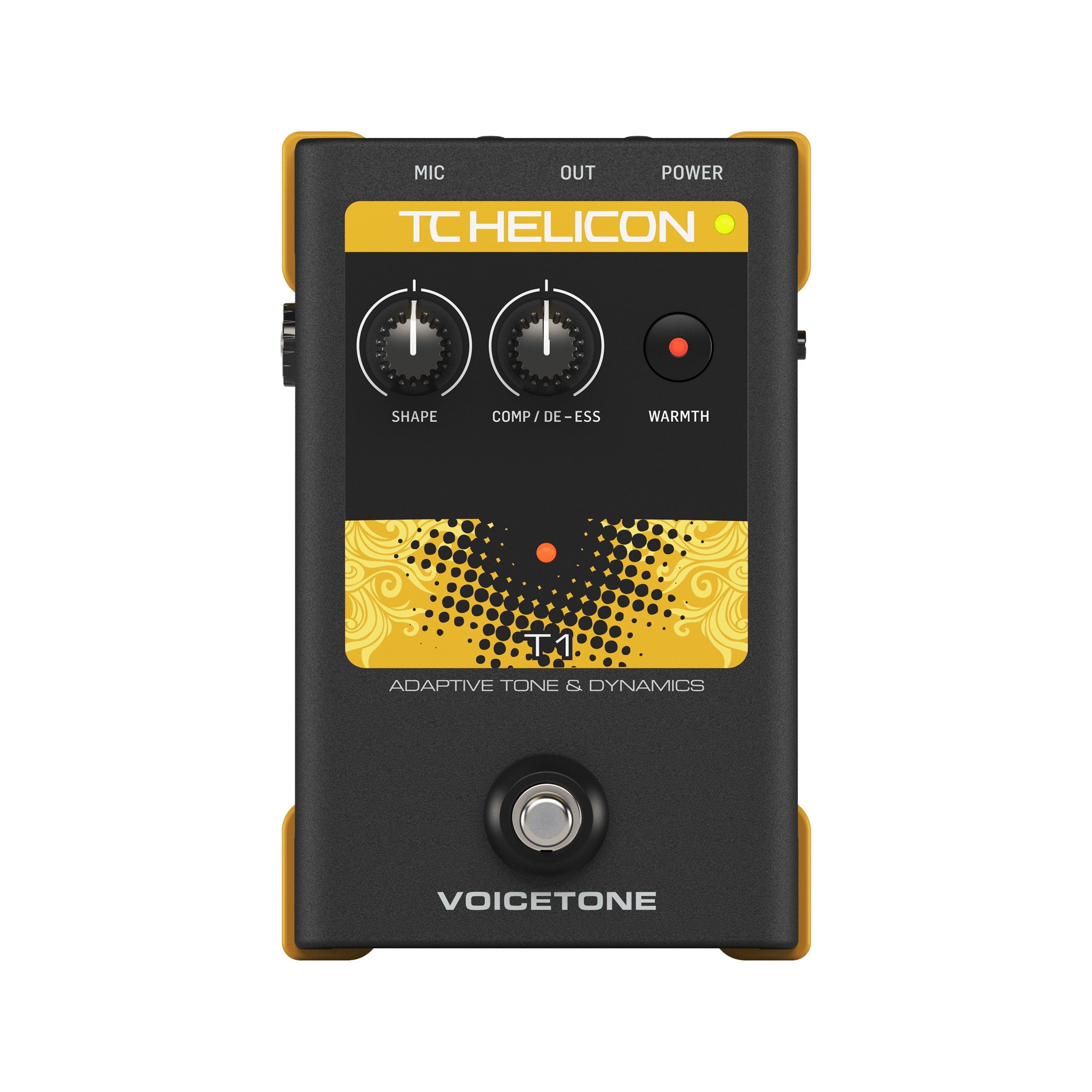 TC-Helicon VoiceTone T1 Adaptive Tone Vocal Effects Pedal, UK Plug