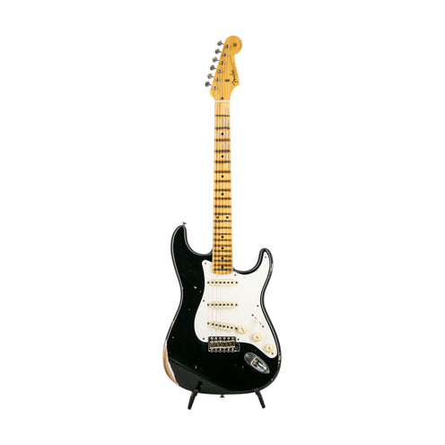 Fender Custom Shop 1957 Stratocaster Relic Electric Guitar, Aged Black, CZ58XXXX